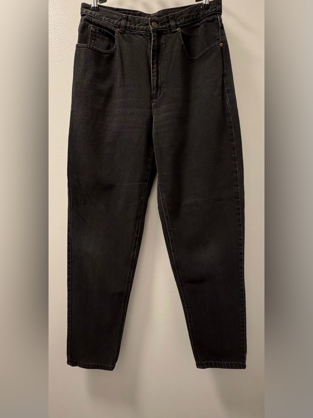 Lizwear Black High Rise Tapered Mom Jeans Size 14 100% Cotton